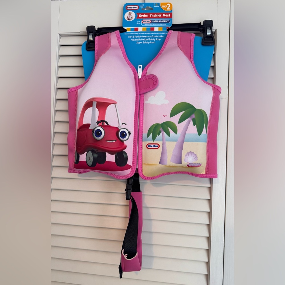 New Little Tikes Pink Kids Neoprene Life Jacket & Vest Sz 3-6 yrs